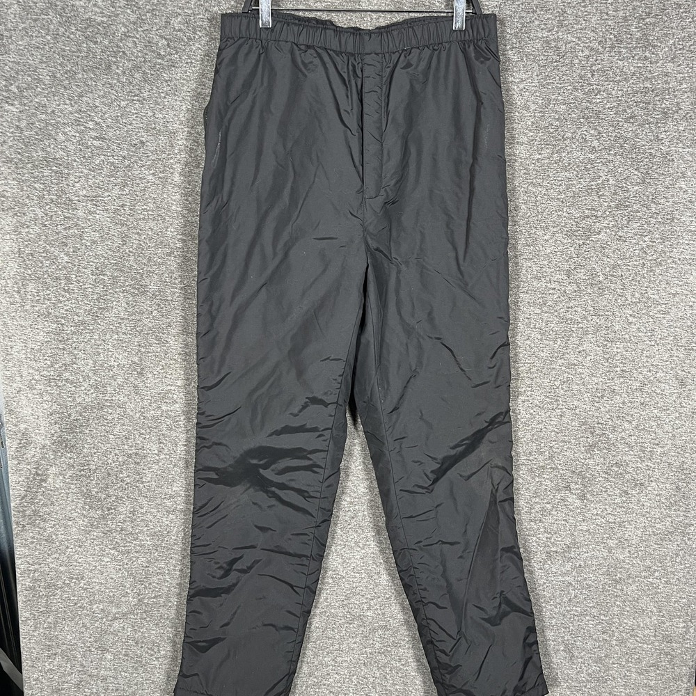 Vintage L.L. Bean Pants Mens LT Black Thinsulate Nylon Insulated Snow Ski USA